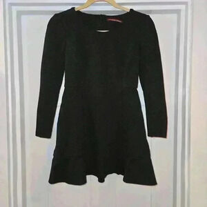 Comptoir Des Cotonniers Long Sleeve Stretch Ruffle Mini Dress Gray Size Small